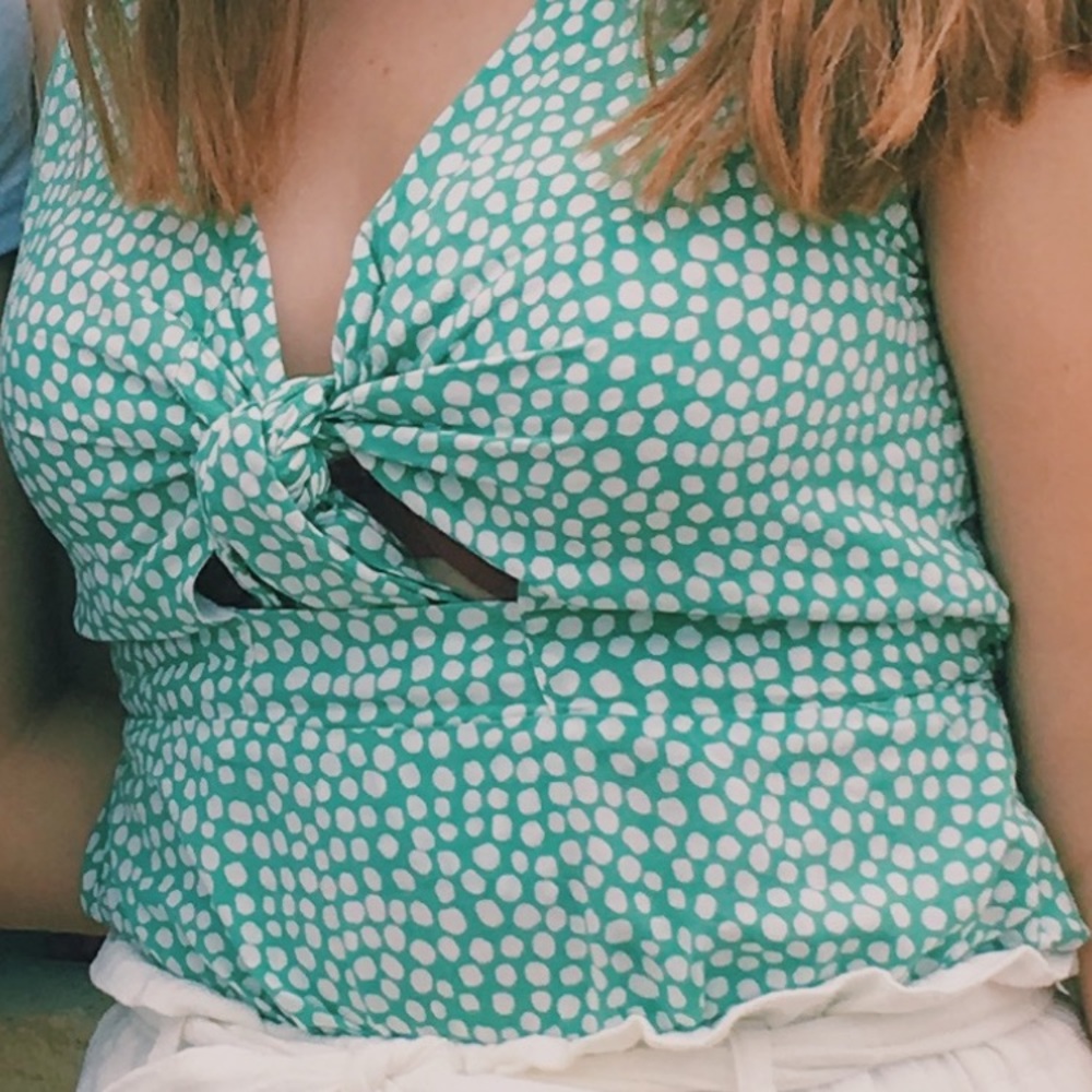 Francesca’s Green Polkadot Tanktop Size S